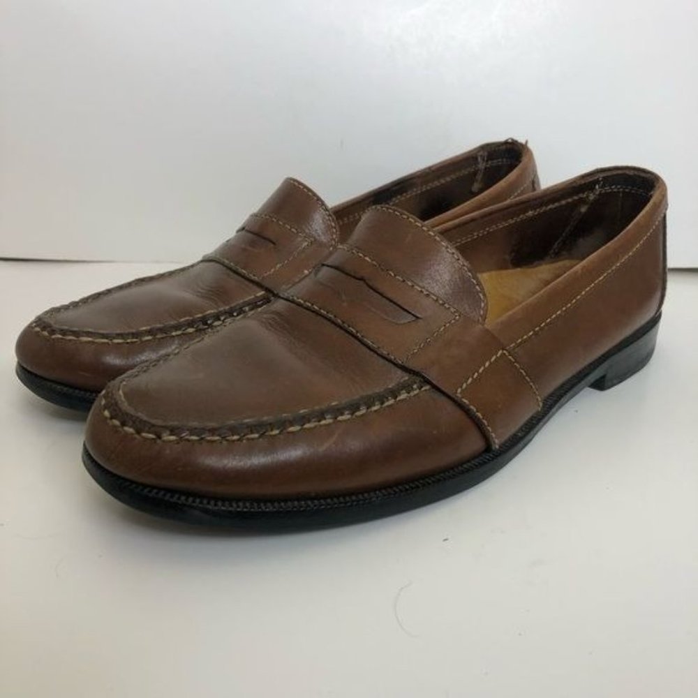 Cole Haan Brown Leather Slip On Loafers